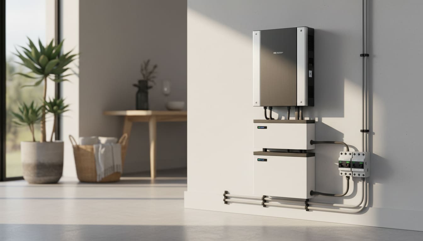 Modern inverter and battery installation